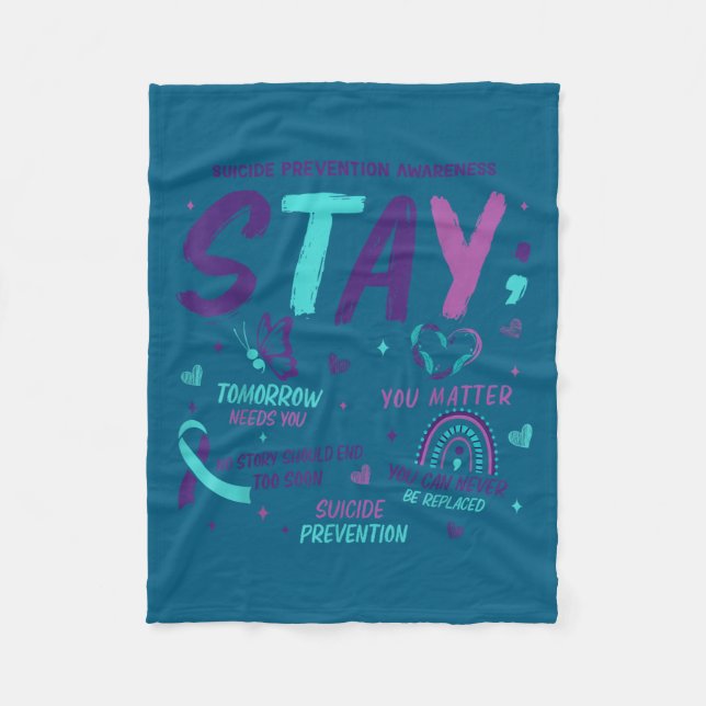 Stay Tomorrow Needs You Suicide Prevention Awarene Fleecefilt (Framsidan)