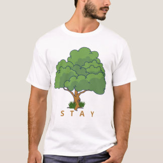 STAY Träd Illustration Positiv Natur Konst T Shirt