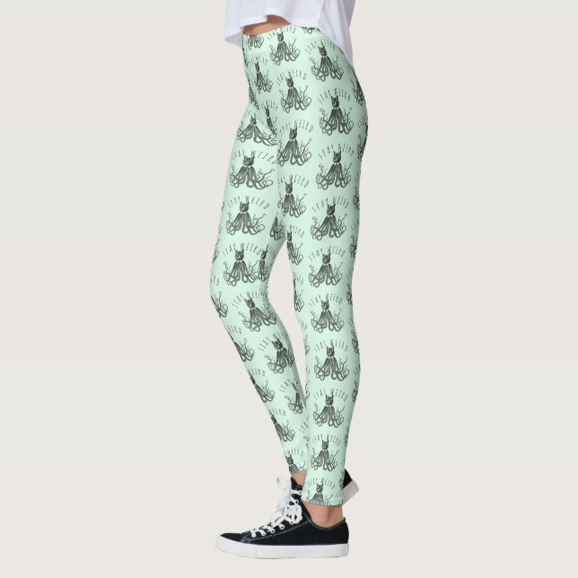 Stay Weird Catopus Cat and Octopus Mashup Leggings (Vänster)
