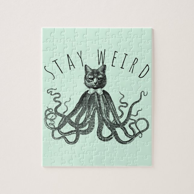 Stay Weird Catopus Cat and Octopus Mashup Pussel (Vertikal)