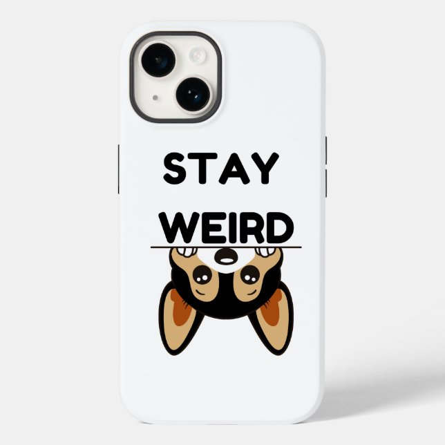Stay Weird Funny Boston Terrier Cartoon Dog  (Baksida)