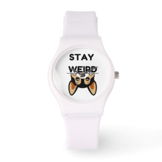 Stay Weird Funny Boston Terrier Cartoon Dog Armbandsur