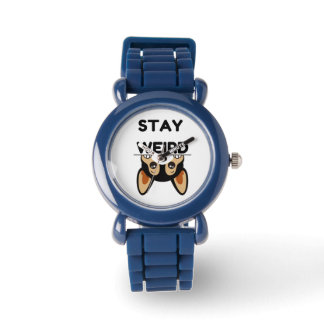 Stay Weird Funny Boston Terrier Cartoon Dog Armbandsur