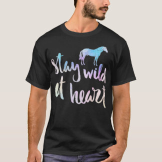 Stay Wild At Heart Watercolor Horse Lover Equestri T Shirt