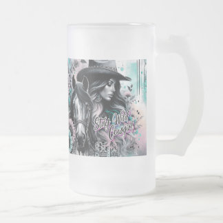 Stay Wild Cowgirl Frosted Mug Frostat Ölglas