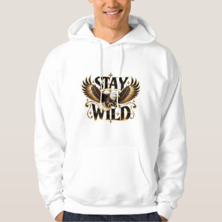 Stay Wild Eagle Hoodie | Djärv Örn Grafisk Svett