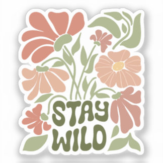 Stay wild flower klistermärken