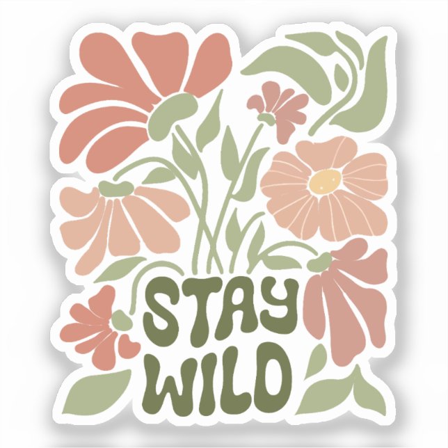 Stay wild flower klistermärken (Framsida)