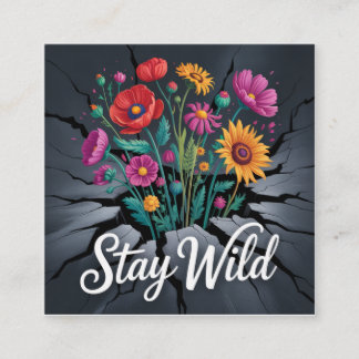 Stay Wild Fyrkantigt Visitkort