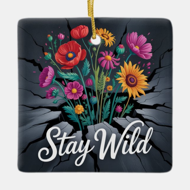 Stay Wild Julgransprydnad Keramik (Framsida)