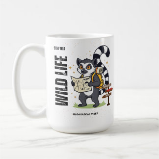 Stay Wild Lemur Life - Madagascar Vibes Cute lemur Kaffemugg