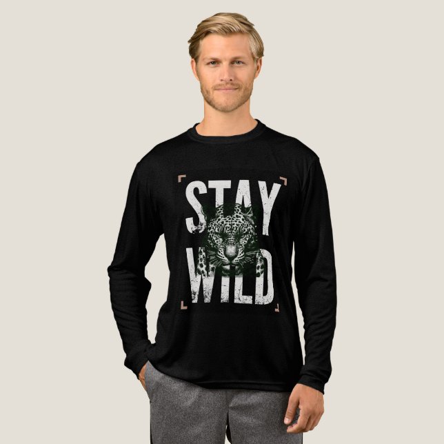 Stay Wild Leopard Face T-Shirt Design (Hel framsida)
