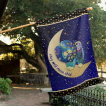 STAY WILD MOON CHILD Chow Dog house flag
