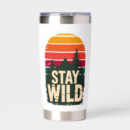 Stay Wild Retro Sunset Adventure Stainless Steel