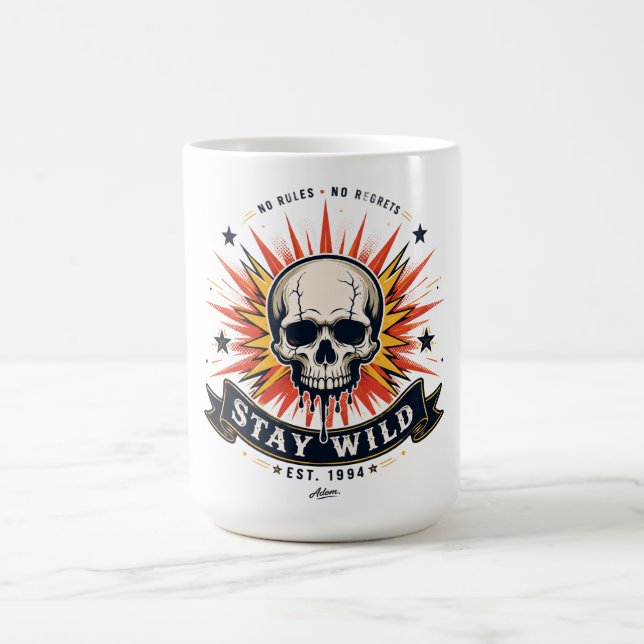 Stay Wild Skalle T-Shirt Kaffemugg (Center)