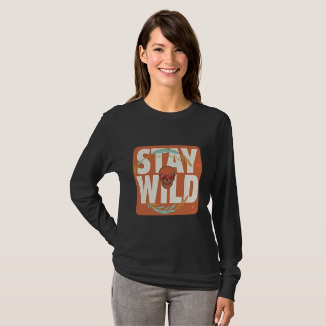 Stay Wild Skull Långärmad Tröja (Hel framsida)