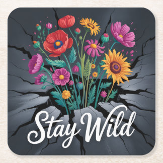 Stay Wild Underlägg Papper Kvadrat