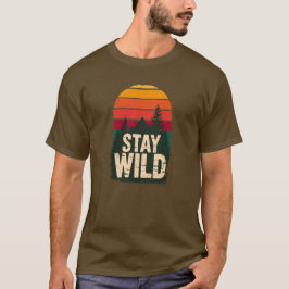 Stay Wild Vintage Sunset Mountain T-Shirt