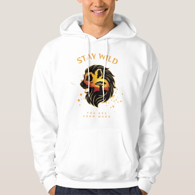 Stay Wild You Are From Mada | Madagascar Fossa  Hoodie (Framsida)