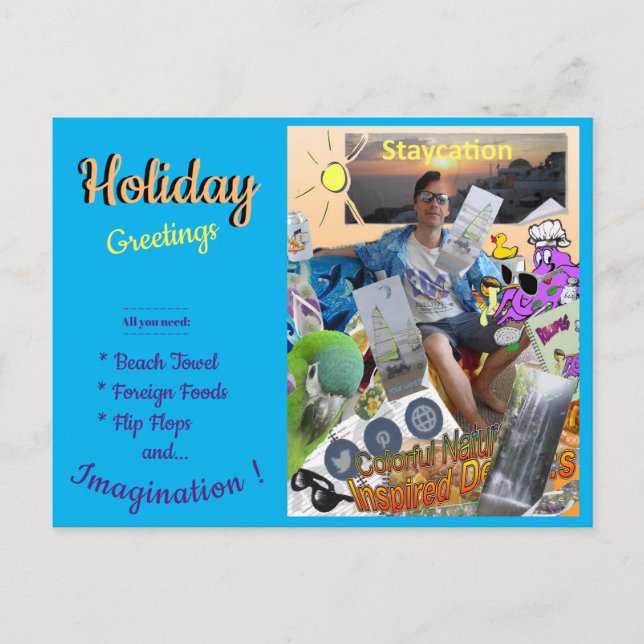 Staycation "Holiday Greetings"-vykort Vykort (Framsida)