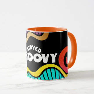 Stayed groovy hippie 60s designy doodle mugg