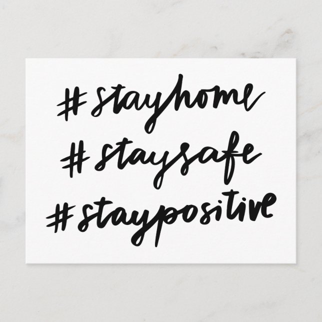 #stayhome #staysafe #staypositiv vykort (Framsida)