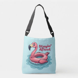 Stayin’ Afloat Funny Flamingo Bassäng Flyter Retro Axelväska