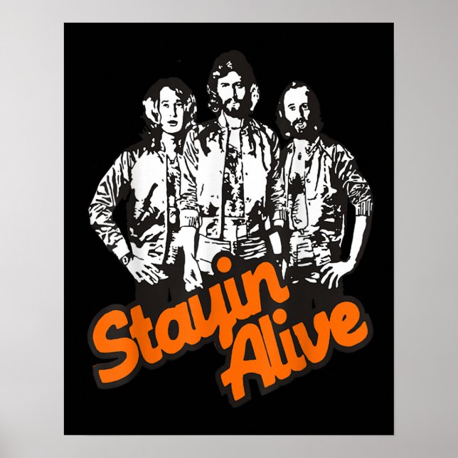 Stayin Alive Bee Gees Band Poster (Framsidan)