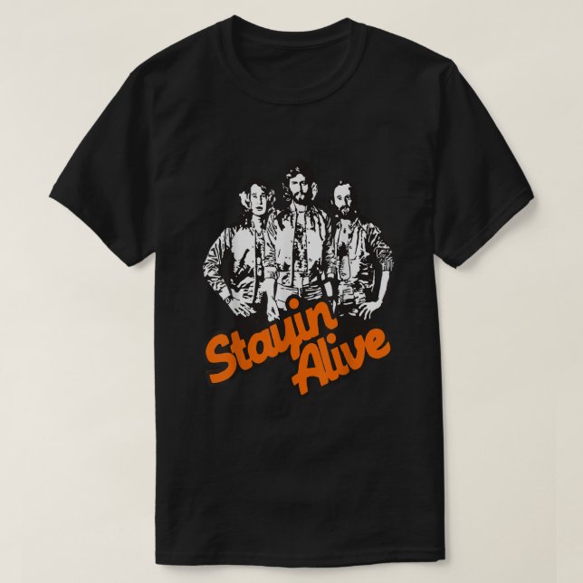 Stayin Alive Bee Gees Band T Shirt (Design framsida)