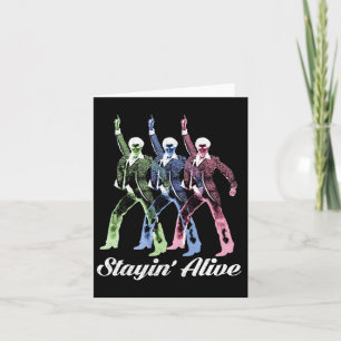 Stayin' Alive Vintage Stil Dancing Retro Disco Kort