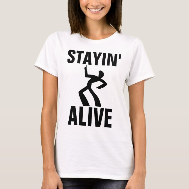 STAYING ALIVE, Vintage-T-shirts Tee (Framsida)