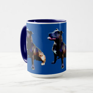 Stbudsdshire Bull Terrier Painting, Kaffe Mugg