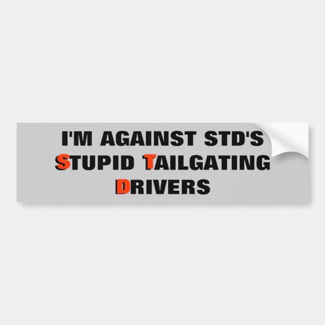 Stds dumma Tailgatingchaufförer Bildekal (Framsidan)
