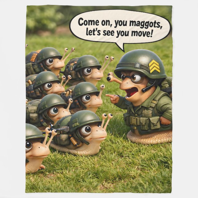 Steady army snail drill Sergeant fleece blanket (Framsidan)