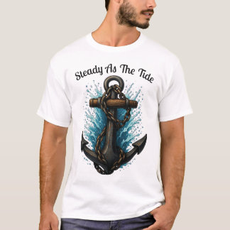 Steady as the Tide Anchor Nautical TShirt Design T Shirt