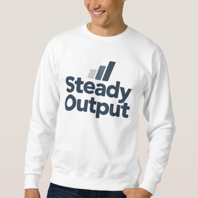 Steady Output Minimal T-Shirt | Clean Productivity Lång Ärmad Tröja (Framsida)