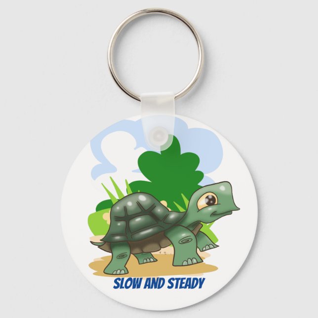 Steady Tecknad Turtle Nyckelring (Framsida)