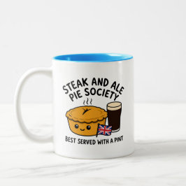 Steak and Ale Pie Society Tecknad Bild Två-Tonad Mugg