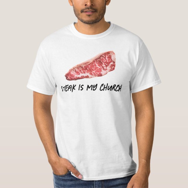 Steak är min kyrka t shirt (Framsida)