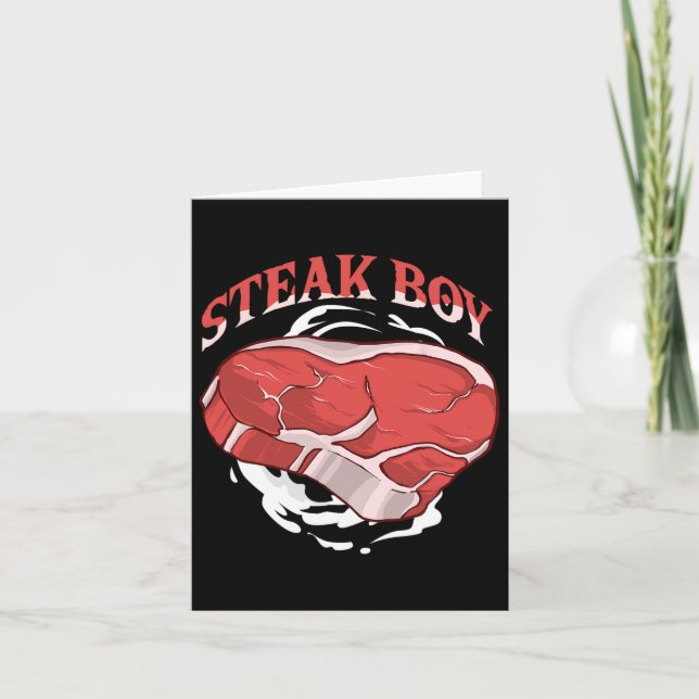 Steak Boy for Kött Älskare och Bbq Fläkt Grilling  Kort (Framsida)