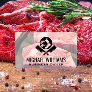 Steak Cuts Logotypen Slaktare Knivar Visitkort