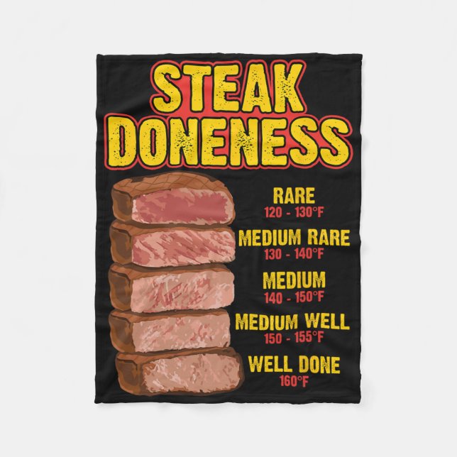 Steak doneness diagram tabell guide BBQ kött kock  Fleecefilt (Framsidan)