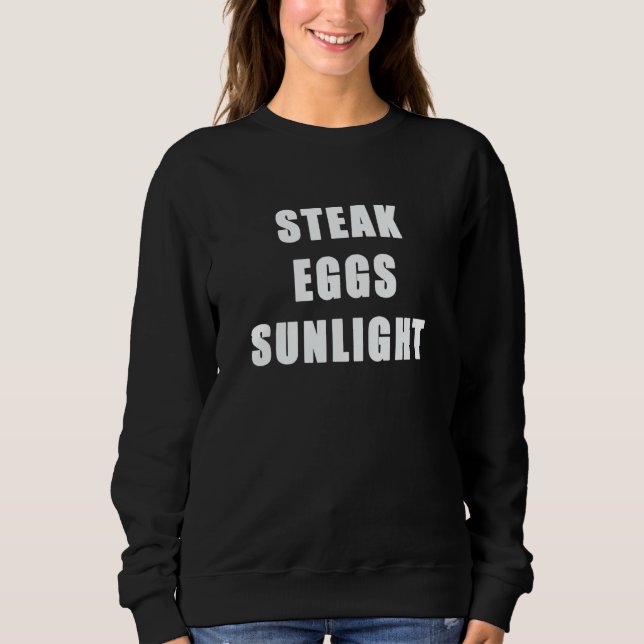 Steak Eggs Sunlight Healthy Lifestyle And Diet Ing T Shirt (Framsida)