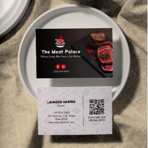Steak House Business Minimalistisk Elegant-BBQ Visitkort