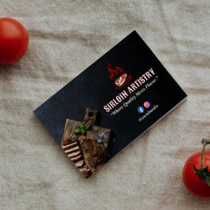 Steak House Business Minimalistisk streckkod för Visitkort