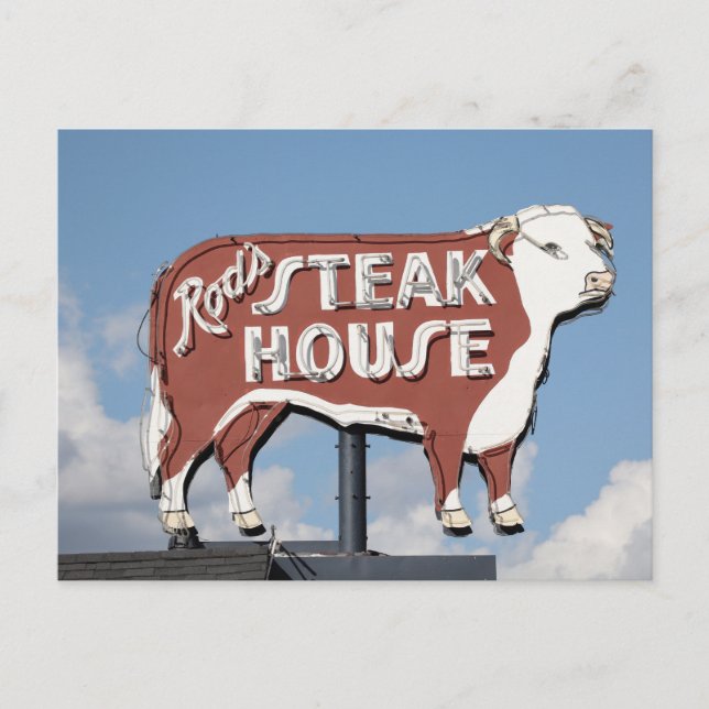 Steak House-signering på väg 66 Vykort (Framsida)