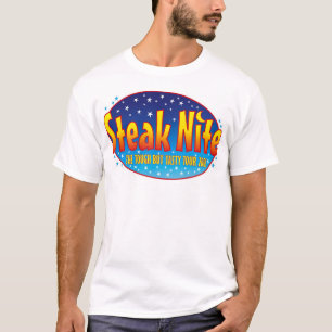 Steak Nite turnerar logotypen beklär/förbigår T-shirt