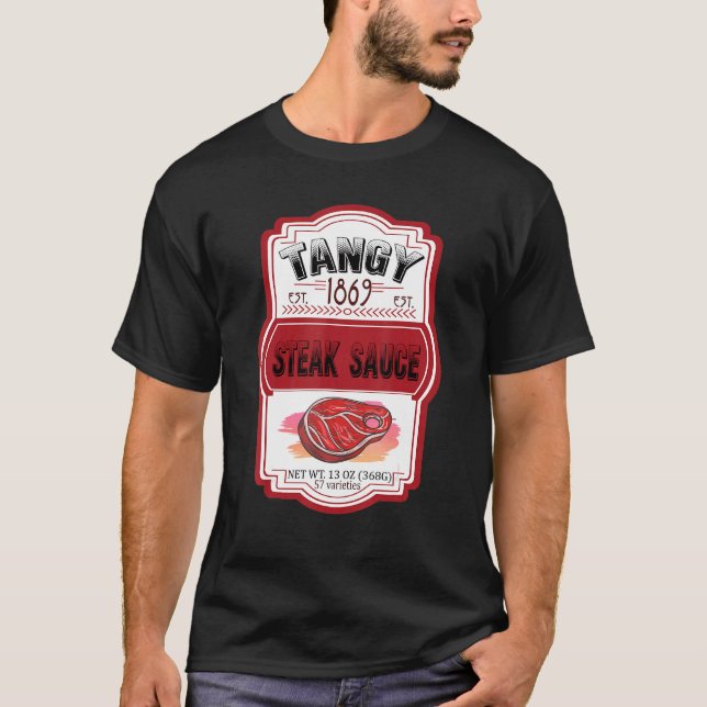 Steak Sauces Flaska Par Costume T Shirt (Framsida)
