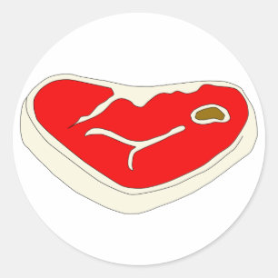 Steak Sticker Runt Klistermärke