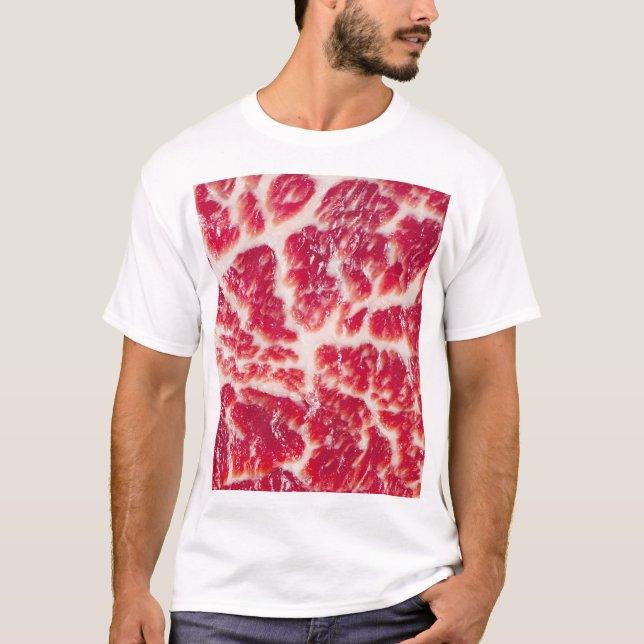 Steak Struktur Closeup T Shirt (Framsida)